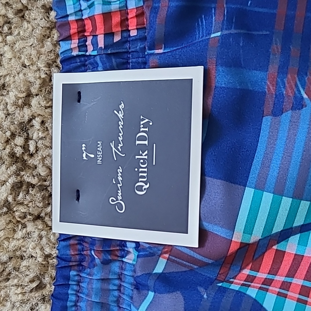 Club Rm leafy blue swim trunks - Picture 2 of 9